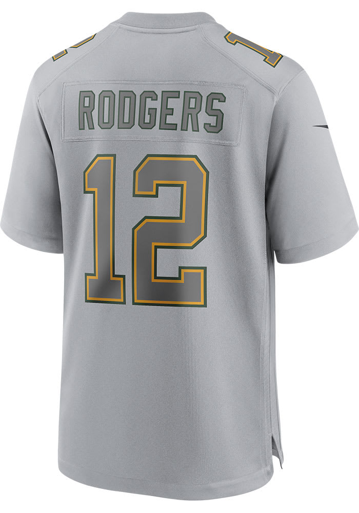 Aaron Rodgers Nike Green Bay Packers Grey ATMOSPHERE Football Jersey