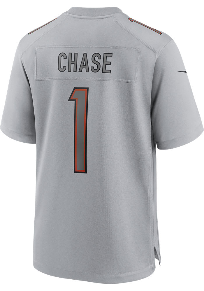 Men's Nike Ja'Marr Chase Gray Cincinnati Bengals Atmosphere Fashion Game Jersey, Size: 2XL, BNG Grey