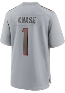 Ja'Marr Chase  Nike Cincinnati Bengals Grey ATMOSPHERE Football Jersey