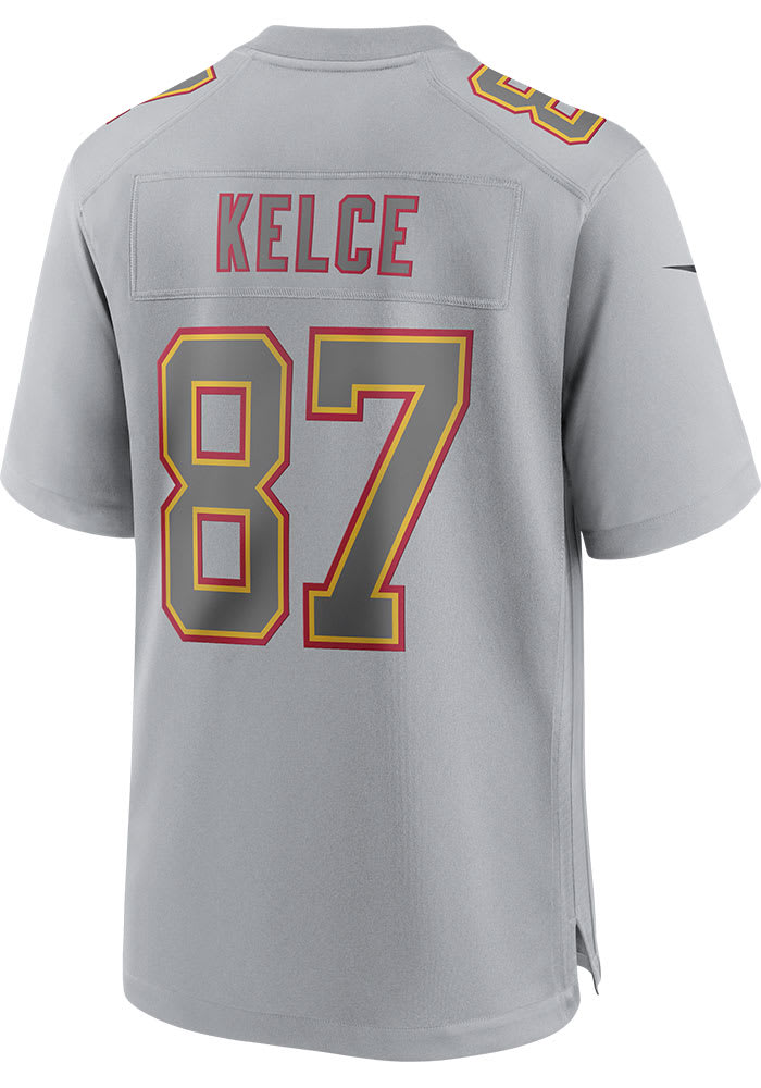 Travis Kelce Nike Kansas City Chiefs Grey ATMOSPHERE Football Jersey
