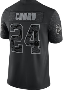 Nick Chubb Nike Cleveland Browns Mens Black REFLECTIVE Limited Football Jersey
