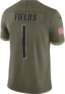 Justin Fields Nike Chicago Bears Mens Olive SALUTE TO SERVICE Limited Football Jersey