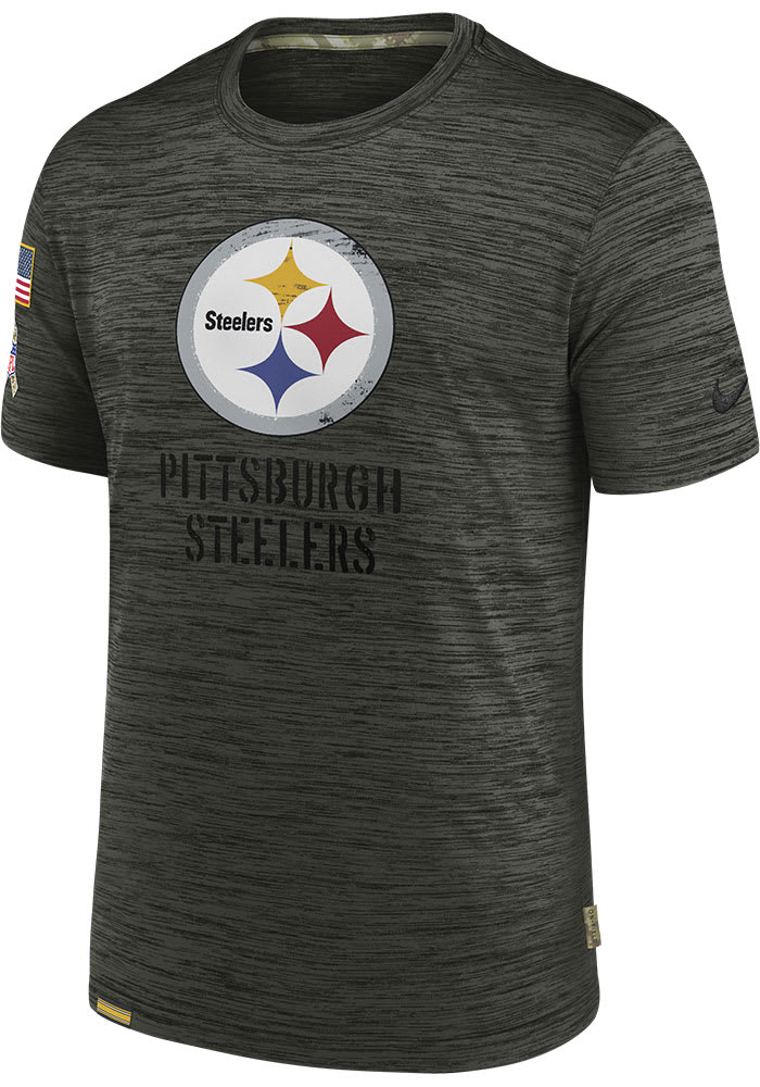 Nike Pittsburgh Steelers Olive SALUTE TO SERVICE Short Sleeve T Shirt