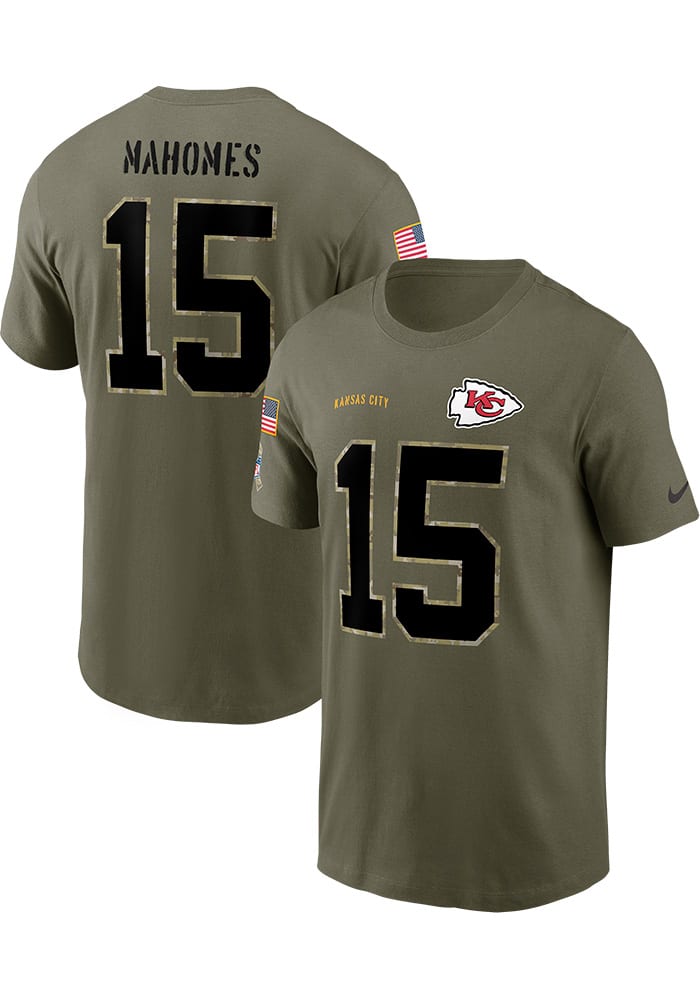 Patrick Mahomes Kansas City Chiefs Youth Legend Olive Salute to Service T- Shirt