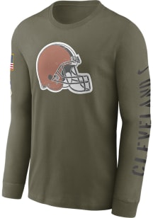 Nike Cleveland Browns Olive SALUTE TO SERVICE Long Sleeve T Shirt