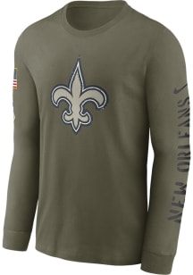 Nike New Orleans Saints Olive SALUTE TO SERVICE Long Sleeve T Shirt