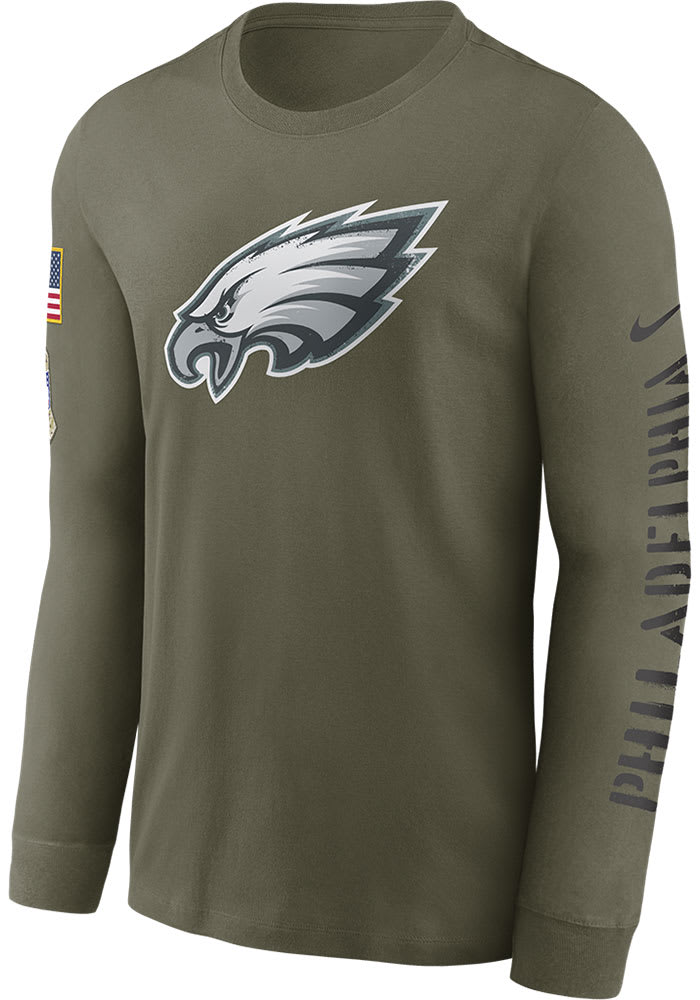 Nike Philadelphia Eagles Olive SALUTE TO SERVICE Long Sleeve T Shirt