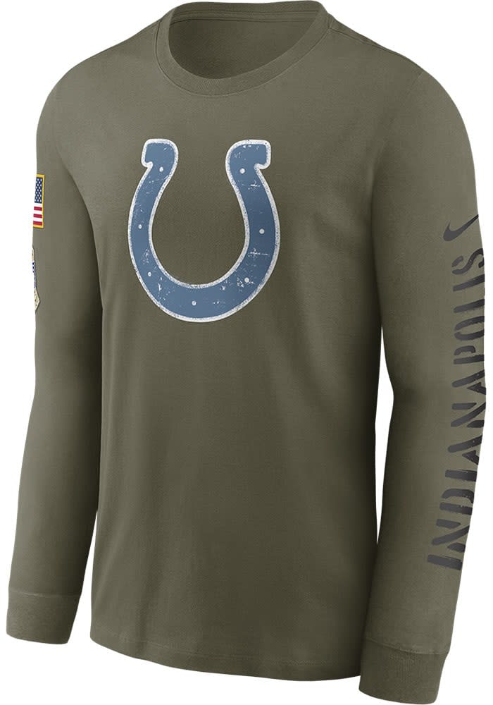 Nike Men's Salute to Service Logo (NFL Indianapolis Colts) Long-Sleeve T-Shirt in Brown, Size: Medium | NKAC2DHA2E-8FR