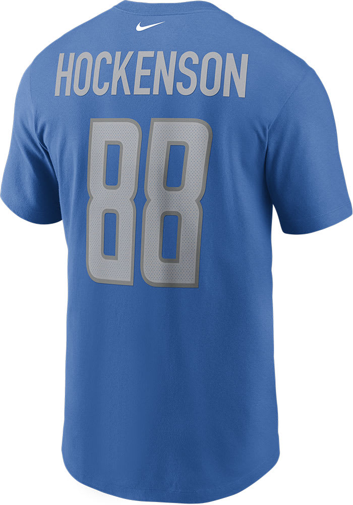 Men's Detroit Lions Calvin Johnson Nike Blue Player Name & Number T-Shirt