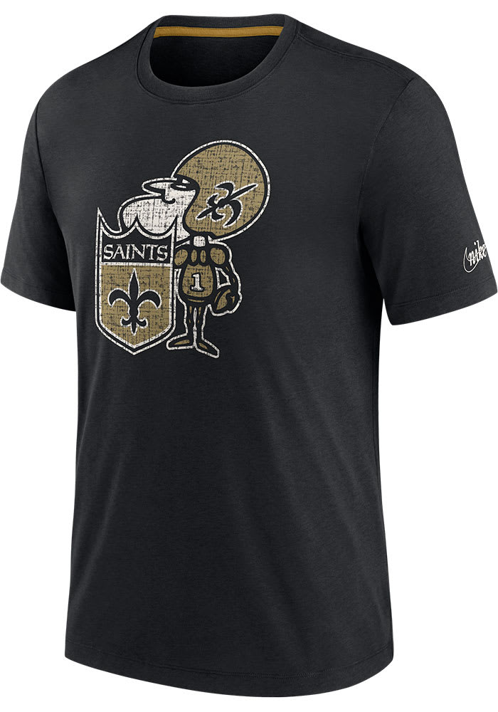 Nike New Orleans Saints Black HISTORIC Short Sleeve Fashion T Shirt