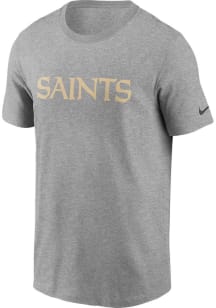 Nike New Orleans Saints Grey Wordmark Essential Short Sleeve T Shirt