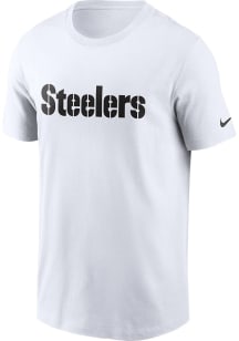 Nike Pittsburgh Steelers White Wordmark Essential Short Sleeve T Shirt