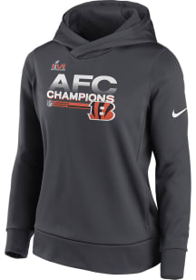Nike Cincinnati Bengals Womens Grey SBLVI Trophy Conf Champs Hooded Sweatshirt