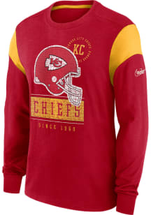 Nike Kansas City Chiefs Red HISTORIC SLEEVE STRIPE Long Sleeve Fashion T Shirt