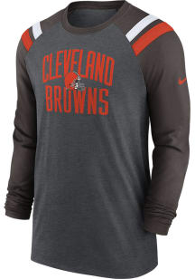 Nike Cleveland Browns Grey TRIBLEND Long Sleeve Fashion T Shirt
