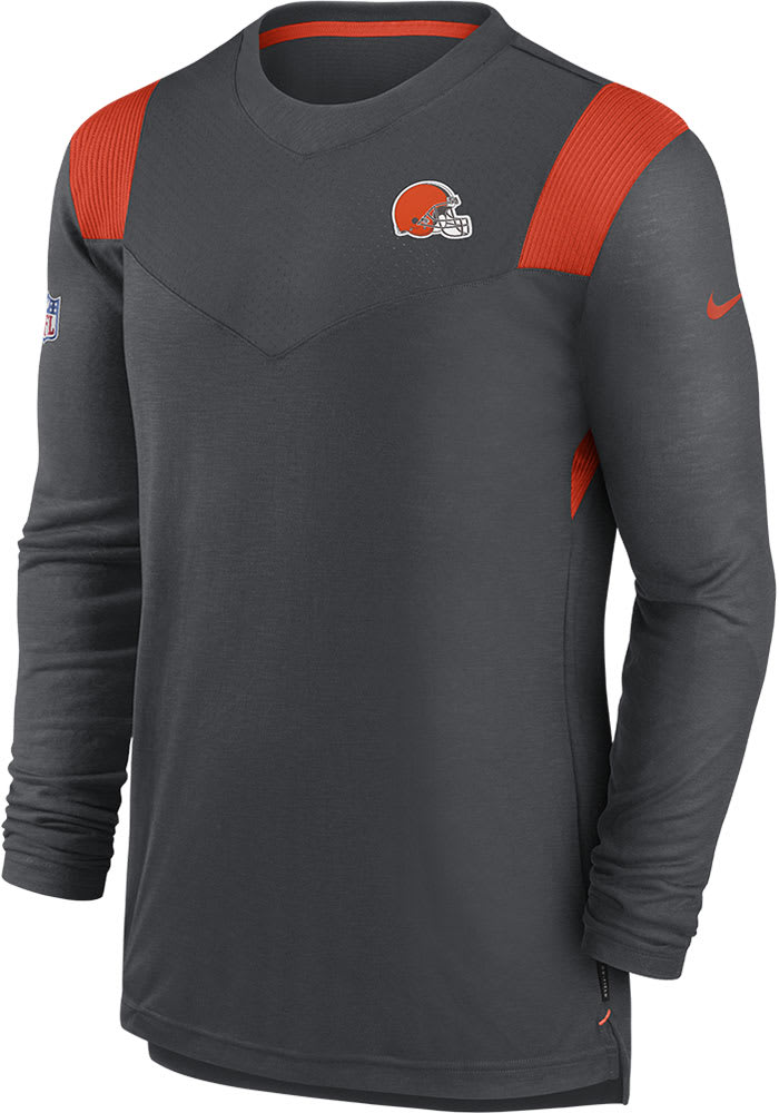 Nike Men's Dri-Fit Sideline Velocity (NFL Cleveland Browns) Long-Sleeve T-Shirt in Grey, Size: Medium | 00KX06G93-078