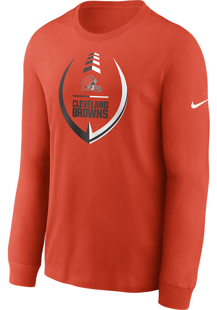 Nike Men's Cleveland Browns Legend Icon Long Sleeve T-Shirt - Orange - XL (extra Large)