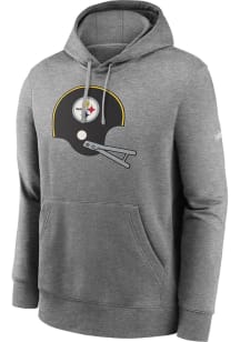 Nike Pittsburgh Steelers Mens Grey REWIND CLUB Long Sleeve Hoodie