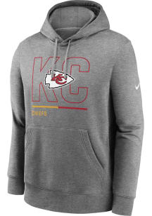 Nike Kansas City Chiefs Mens Grey REWIND CLUB Long Sleeve Hoodie