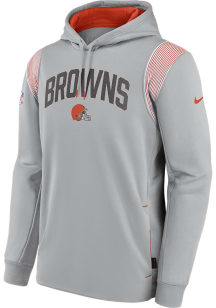 Nike Cleveland Browns Mens Grey SIDELINE TF PO Hood
