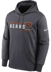 Nike Chicago Bears Mens Charcoal THERMA PULLOVER Hood