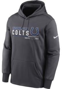 Nike Indianapolis Colts Mens Charcoal THERMA PULLOVER Hood