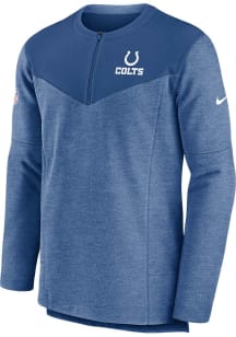 Nike Indianapolis Colts Mens Blue SIDELINE DRI-FIT HALF ZIP Long Sleeve 1/4 Zip Pullover