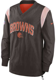 Nike Cleveland Browns Mens Brown SIDELINE WIND SHIRT Pullover Jackets
