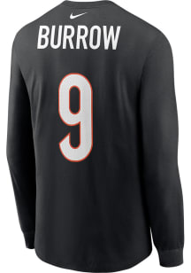 Joe Burrow Cincinnati Bengals Black PRIMETIME Long Sleeve Player T Shirt