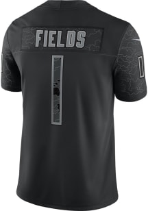 Justin Fields Nike Chicago Bears Mens Black REFLECTIVE Limited Football Jersey