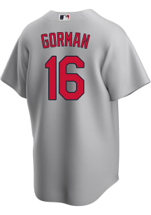 Nolan Gorman St Louis Cardinals Mens Replica Road Jersey - Grey