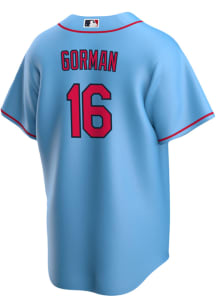 Nolan Gorman St Louis Cardinals Mens Replica Road Jersey - Light Blue