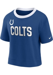 Nike Indianapolis Colts Womens Blue Fan High Short Sleeve T-Shirt