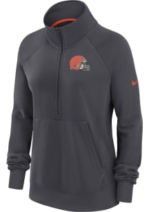 Nike Cleveland Browns Womens Charcoal Premium 1/4 Zip Pullover