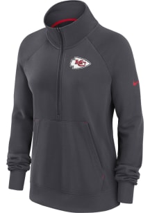 Nike KC Chiefs Womens Charcoal Premium 1/4 Zip Pullover