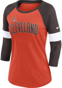 Nike Cleveland Browns Womens Orange Football Pride LS Tee