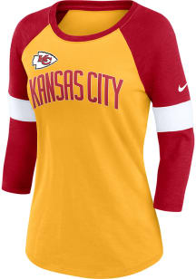 Nike Kansas City Chiefs Womens Gold Football Pride LS Tee