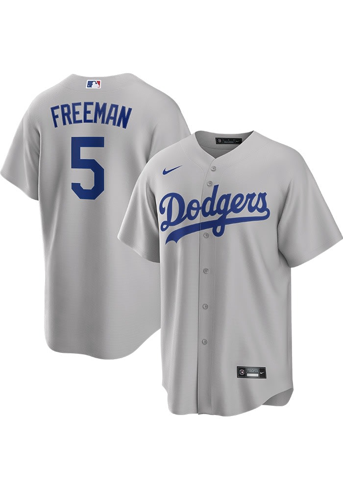 Freddie Freeman Los Angeles Dodgers Mens Replica GREY Road Jersey