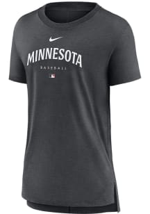 Nike Minnesota Twins Womens Charcoal Triblend Short Sleeve T-Shirt