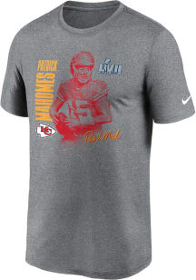 Patrick Mahomes Kansas City Chiefs Grey 2022 Super Bowl Bound Short Sleeve Player T Shirt