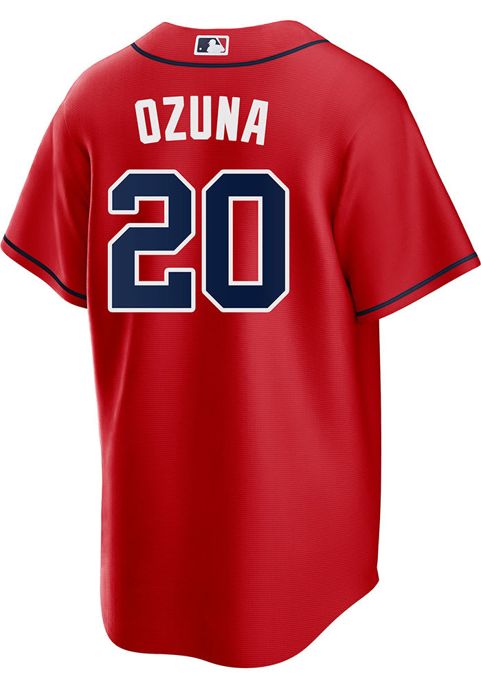Fanatics (Nike) Marcell Ozuna Atlanta Braves Replica Alt Jersey - Red, Red, 100% POLYESTER, Size L, Rally House