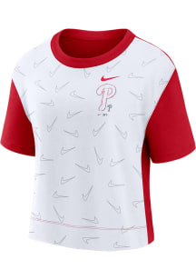 Nike Philadelphia Phillies Womens White Boxy Short Sleeve T-Shirt