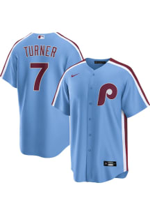 Trea Turner Philadelphia Phillies Mens Replica Alt Jersey - Light Blue