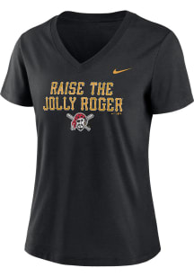 Nike Pittsburgh Pirates Womens Black Jolly Roger Short Sleeve T-Shirt