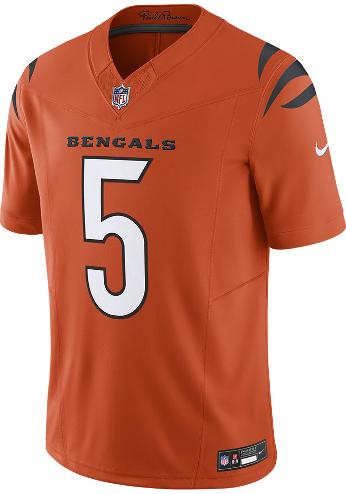 Tee Higgins Nike Cincinnati Bengals Mens Orange Vapor F.U.S.E. Limited Football Jersey