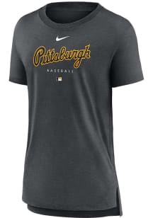 Nike Pittsburgh Pirates Womens Charcoal Triblend Short Sleeve T-Shirt