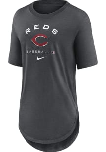 Nike Cincinnati Reds Womens Charcoal Weekend Short Sleeve T-Shirt