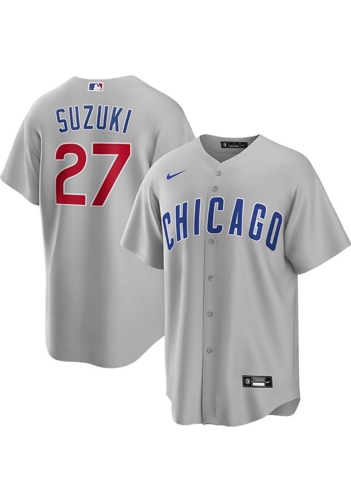 Seiya Suzuki Chicago Cubs Mens Replica GREY Away Jersey - 17328562