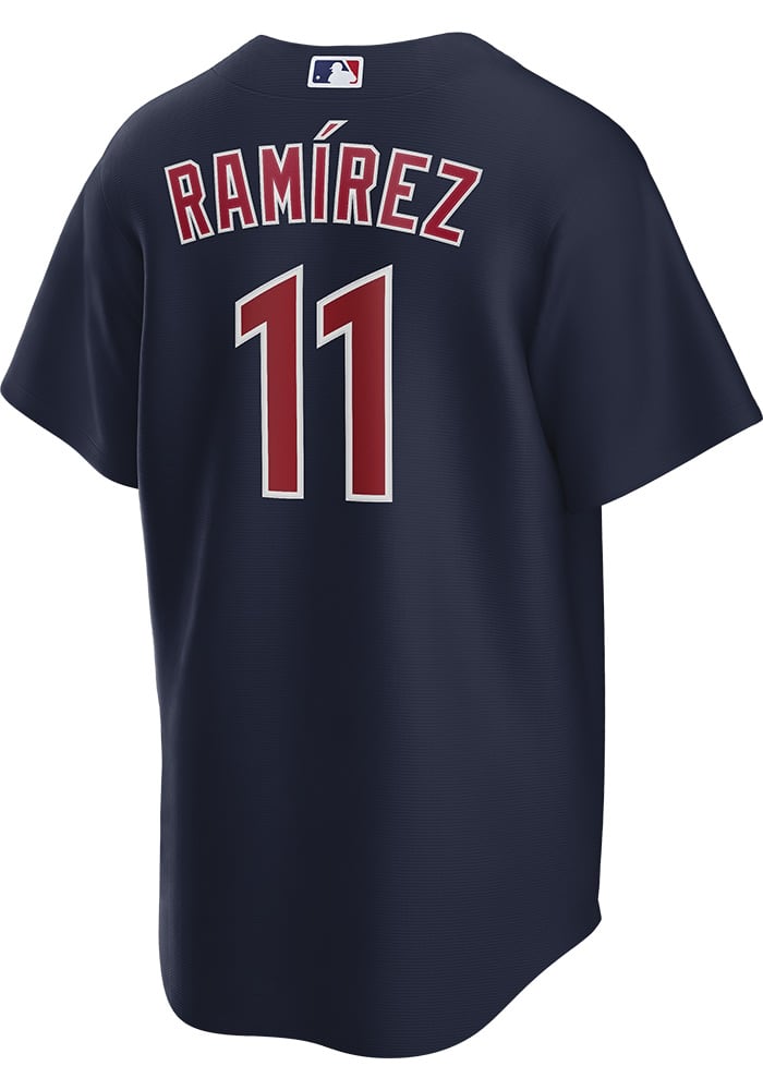 Men's Cleveland Indians Jose Ramirez Majestic Red Team Official Player  Jersey