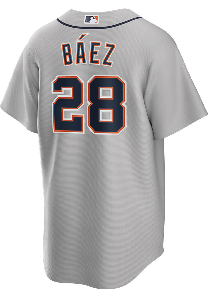 Nike Men's Detroit Tigers Javier Báez #28 Road Cool Base Jersey - Gray - XL Each